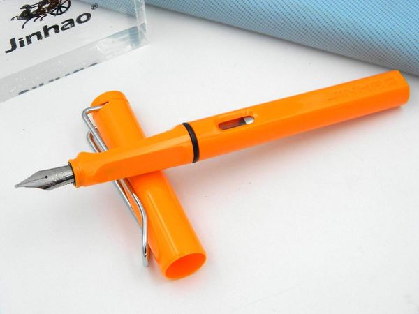 

fountain pens orange quality fashion design m plastic pen jinhao 599