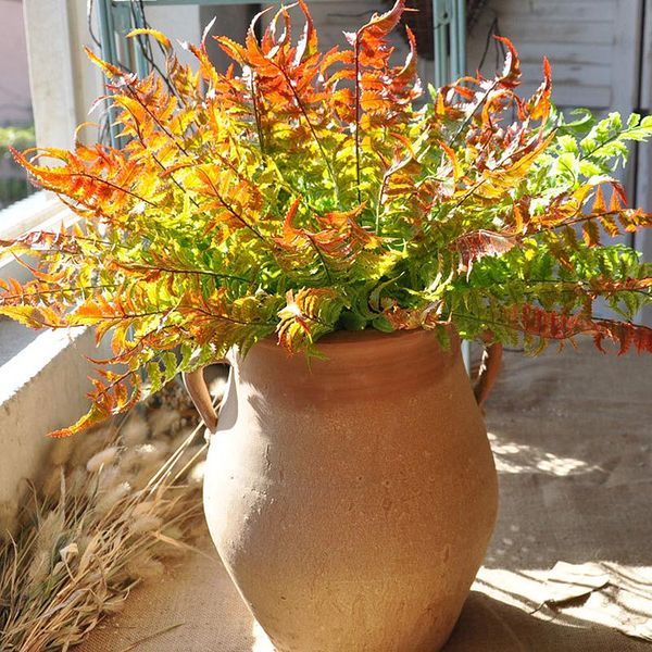 

7 fork artificial plant wall leaves artificial fern diy flower arrangement garden home wedding l party office decoration