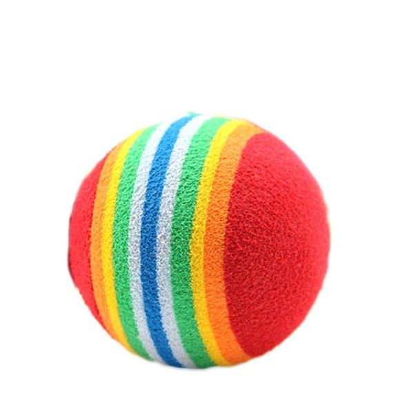 

cat toys 1pc rainbow eva pet ball interactive rattle scratch training balls dog play chewing supplies