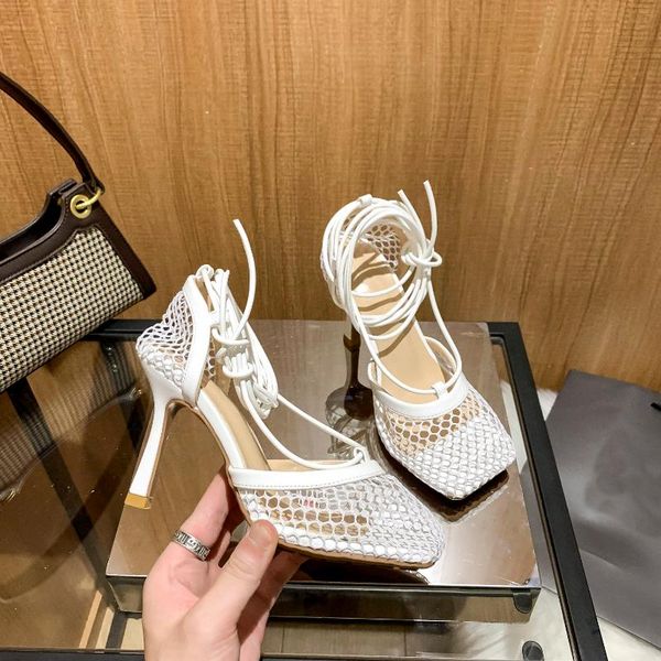

dress shoes women's luxury fashion high heels, belt-wrapped high-heeled hollow shoes, casual brand square toe 7.5cm h, Black