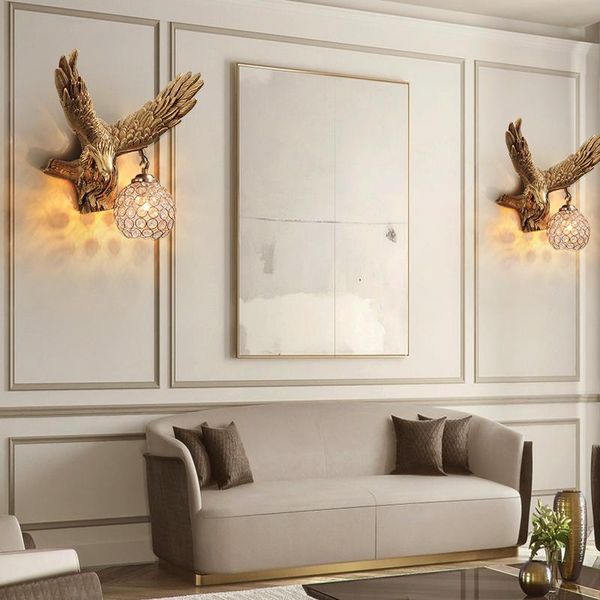 

nordic eagle wall lamp animal decoration american living room background stairs office bar engineering lamps
