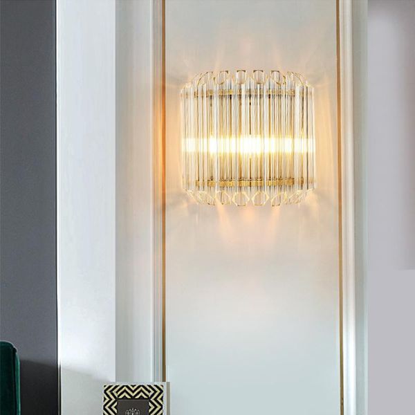 

wall lamp led postmodern glass bar golden iron mounted home decor lighting lustre for foyer porch study room bedroom