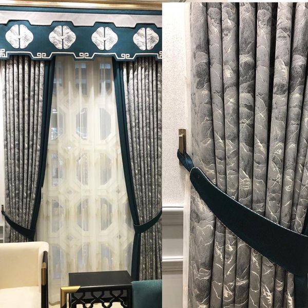 

curtain & drapes chinese elegant classical high-precision jacquard landscape printing high-end luxury curtains for living room bedroom