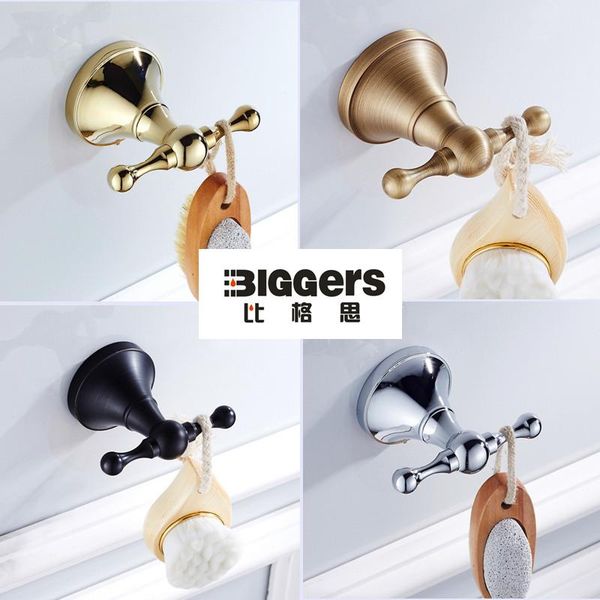 

robe hooks europe style chrome copper bathroom accessories gold double hook bath towel hat coat hanger