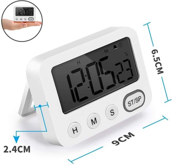 

other clocks & accessories digital timer 3-in-1 alarm clock (12/24 hours) large lcd display countdown magnetic back retractable stand audibl