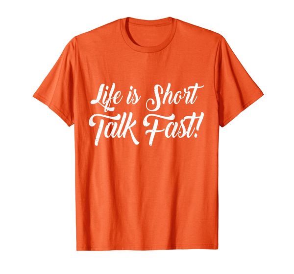 

funny gift - life is short talk fast t-shirt, White;black