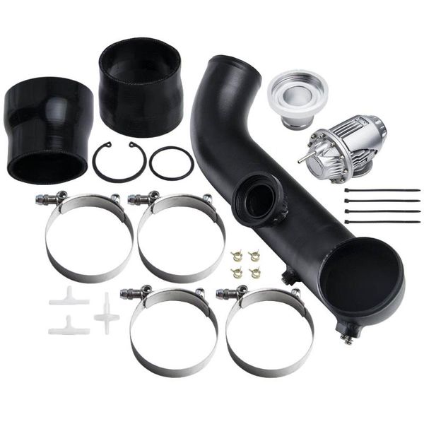 

manifold & parts black charge pipe kit w/ssqv blow off valve for n54 e82 e91 e93 135 335ix 335xi engine 3" bov drop