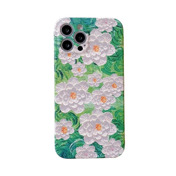 

oil painting flowers suitable for apple 12 mobile phone case water paste full package iphone11 / xs / xr / 8plus liquid soft case