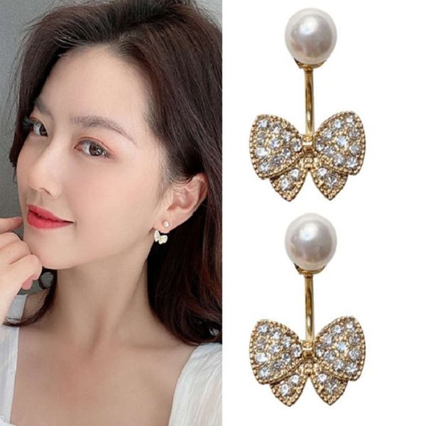 

rhinestone small pearl simple net red temperament earrings