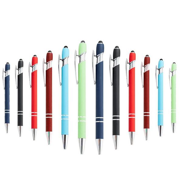 

ballpoint pens 24 pcs 2 in 1 capacitive stylus drawing tablet pen medium point 1mm black ink school office supplies wholesale xb, Blue;orange