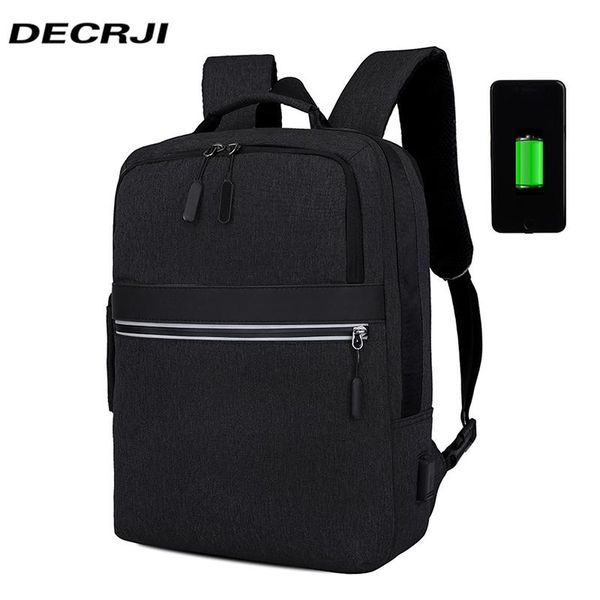 

backpack decrji oxford 15.6 inch lapmultifunction men anti-theft usb charging school women bagpack