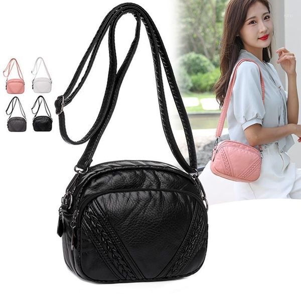 

evening bags quality soft leather women messenger portable black shoulder bag lady small square crossbody retro purses and handbags1
