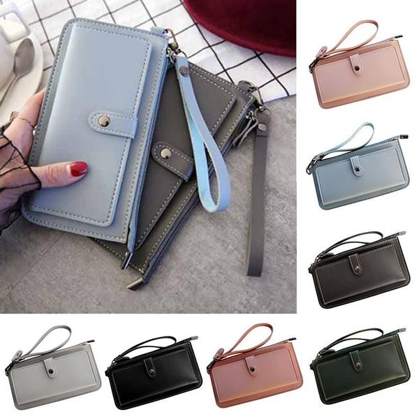 

wallets women long wallet leather women's purse and design lady party clutch female card holder carteras y bolsos de mujer, Red;black