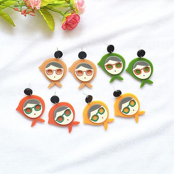 

euro-american style sweet cute emulational girl avatar ear studs creative cartoon funny vigorous jewelry gifts stud, Golden;silver