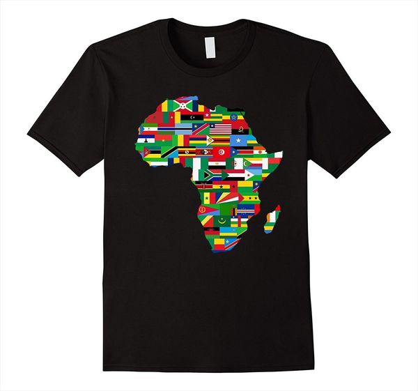 

africa countries flag map african mens t shirt american party pride summer brand fitness body building tees, White;black