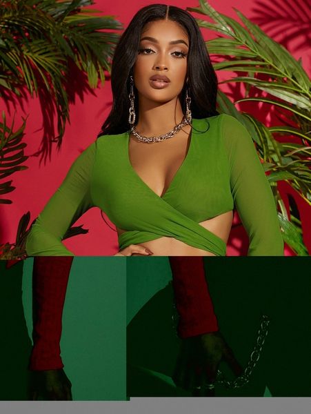 

chain detail rib-knit m3et#, White