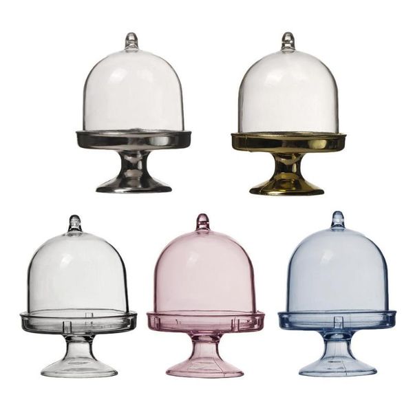 

5pcs/set mini cake stands candy box transparent plastic birthday dessert cupcake display holder wedding decoration party favor