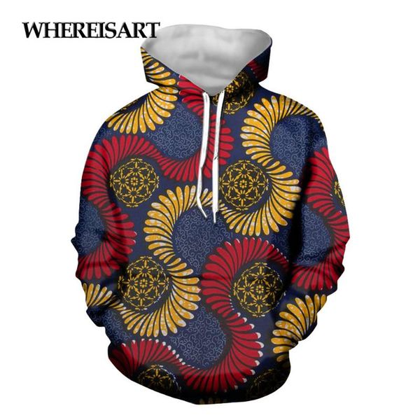 

women's hoodies & sweatshirts whereisart selling women vintage warm african tribe wax pattern printing female casual long sleeves, Black