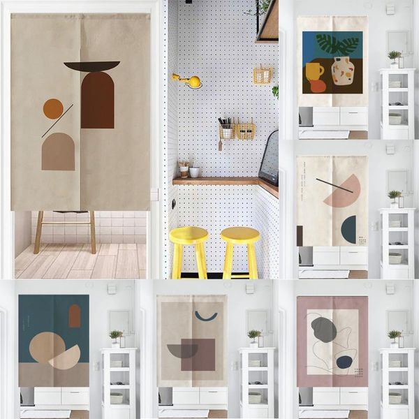 

japanese linen door curtain ins artistic geometry fengshui decor kitchen bedroom restaurant costomized hanging curtains & drapes