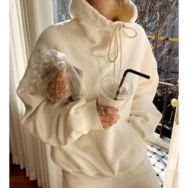 

women's two piece pants set tracksuit women pant suits hoodie pullover sweatshirt with pockets ensemble femme suit sets plus size s-4xl, White