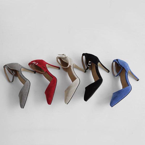 

dress shoes 2021 luxury women 10cm high heels valentine royal blue red pumps female satin stiletto cap toe silk, Black