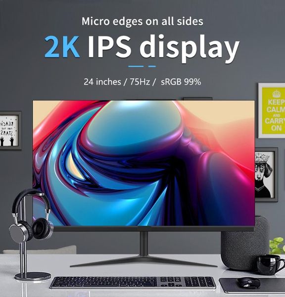 

monitors 24/27 inch 2k 1k monitor 144hz 75hz deskpc lcd qhd display gaming flat panel screen computer led 2560*1440 /dp