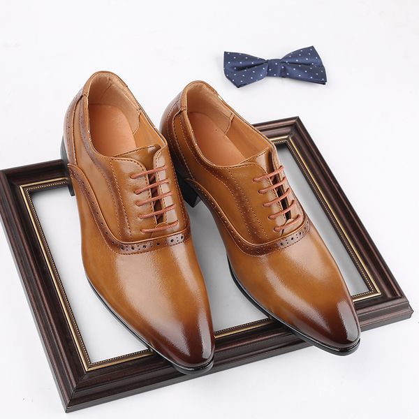 

men dress shoes formal wedding party shoes for men brogue shoes luxury brand mens oxfords, Black