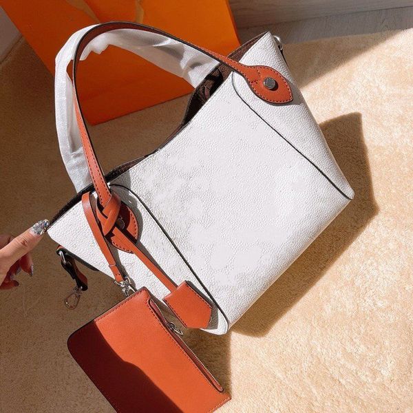 

2021 handbags bags purses fashion bucket handbag cowhide genuine leather tote bag for women shoulder totes lcm