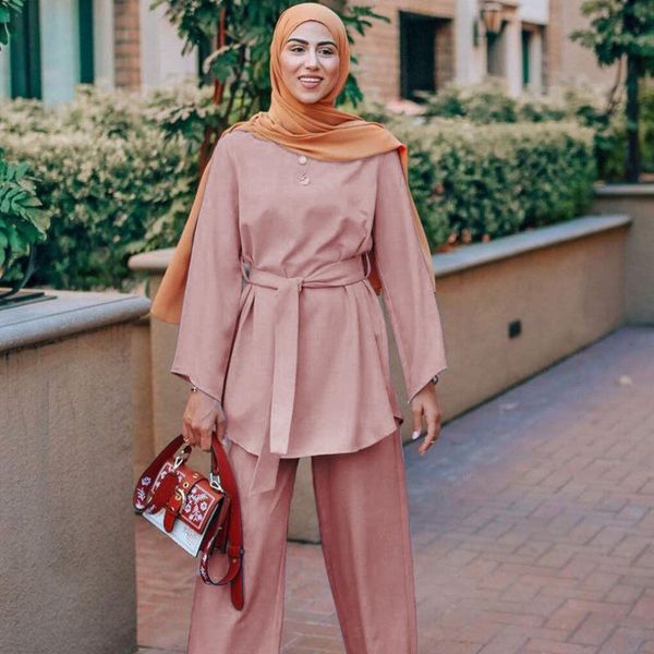 

women's two piece pants ramadan eid muslim dress women pecs set blouse wide leg dubai abaya spring party ropa kaftan islamic turkey afr, White