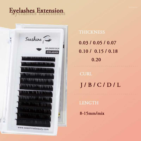 

seashine 100% hand made false eyelashes individual lashes j/b/c/d/l 12lines /tray russia volume extension supplies oem1