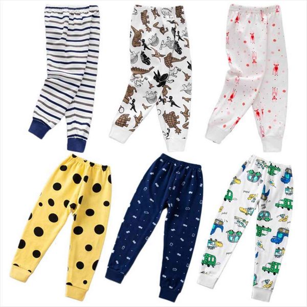 

cartoon kids long pants cotton single boy trouser striped baby tight mouth pyjama bottoms panties for girl, Blue