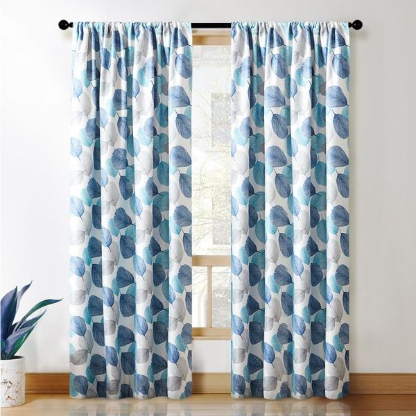 

blackout curtains for living room double-sided green leaves printed window cortina customized bedroom rate 85% curtain & drapes