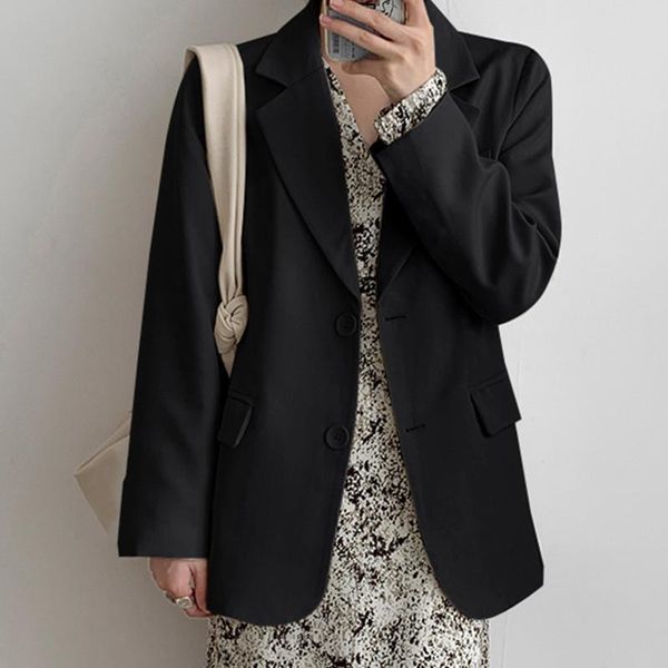 

women's suits & blazers blazer women 2021 office ladies female for solid color loose autumn long sleeve and jackets suit coat, White;black