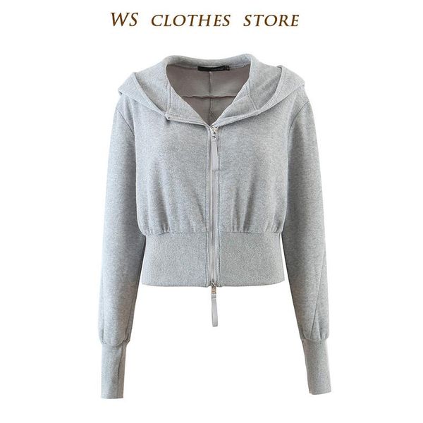 

women's jackets fashion basic zipper hoodie female high street cotton coat lady casual black grey long sleeve cardigan preppy chic m, Black;brown