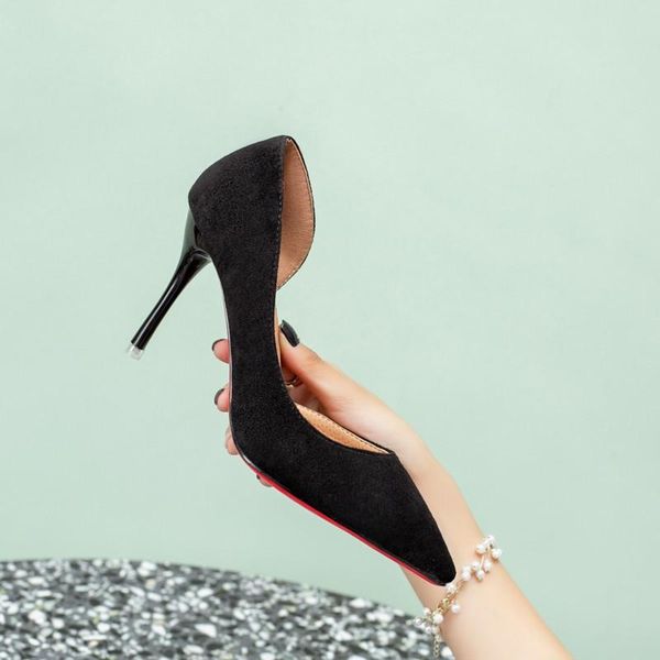 

dress shoes women fashion classic pointed toe office heel lady casual, Black