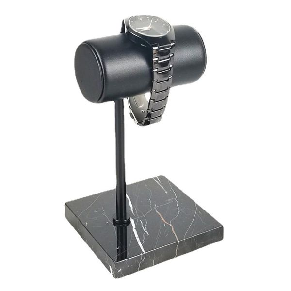 

watch boxes & cases marble base jewelry holder oragnizer bracelets display stand pu leather t-bar 17cm high, Black;blue