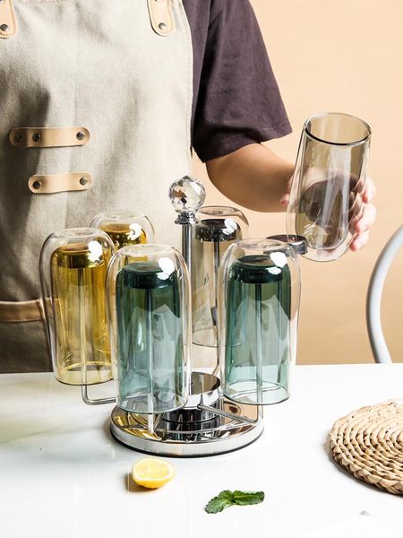 

double glass pyrex cup tea milk coffee family living room water wine glasses