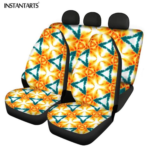 

car seat covers instantarts for cars tie dye pattern front&back set of 5 heavy-duty cushions non-slip cover