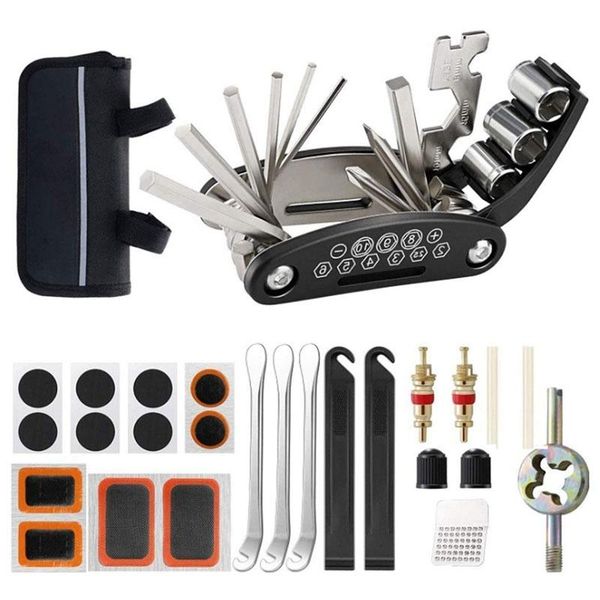 

tools bicycle repair kits, multi-function bag with kit, portable self patch cycling tool for road bikes