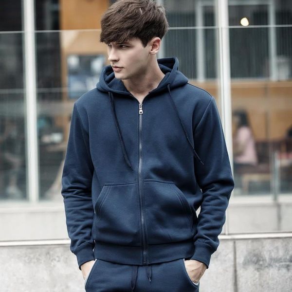 

men's hoodies & sweatshirts hoodie 2021 korean fashion zipper streetwear clothes mens clothing harajuku long sleeve casual plus size so, Black