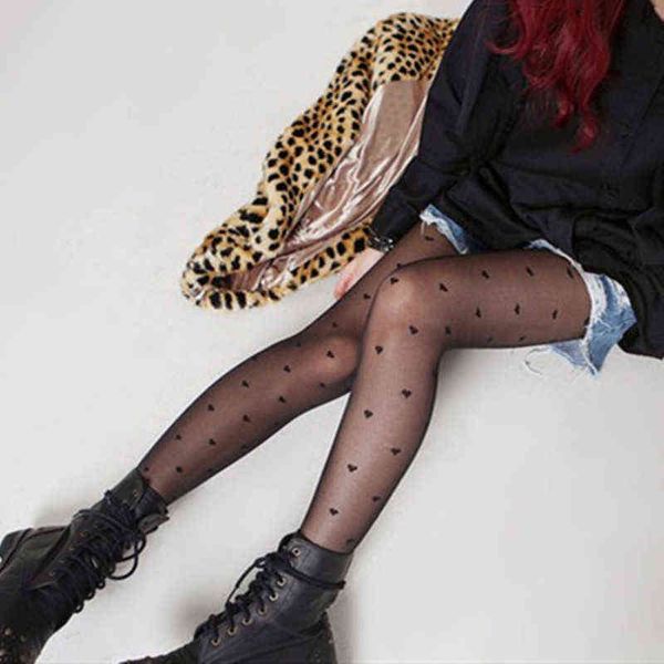 

lady tights stockings female love heart transparent pantyhose black white stocking summer all-match stockings y1130