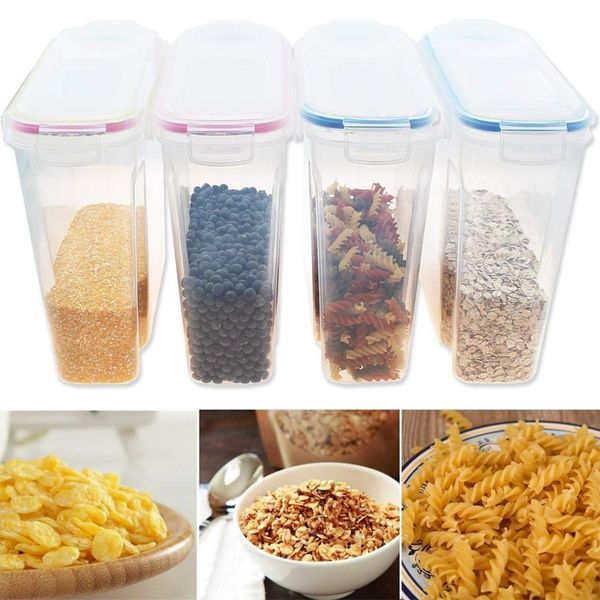

storage bottles & jars dreamburgh 4 pcs 4l plastic cereal dispenser box kitchen food rice container organizer multi-grain tanks