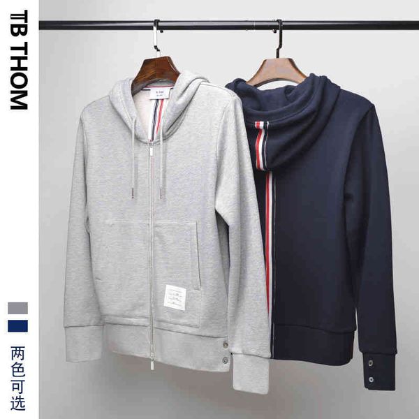 

hoodies tb thom back webbing hoodie men's and women's zipper jacket, Black