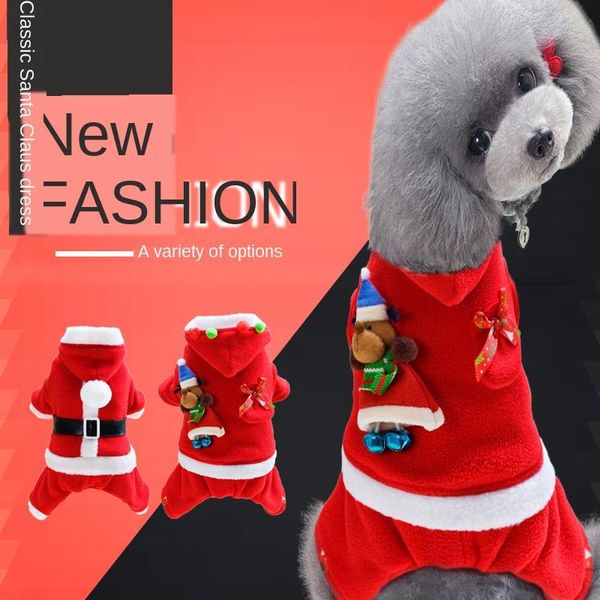 

dog apparel pet clothes classic christmas old man warm medium and small