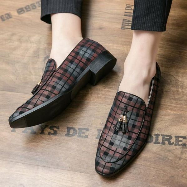 

dress shoes men's casual pu leather slip-on heel fashion selling all match daily comfortable tassel design loafers zq0365, Black