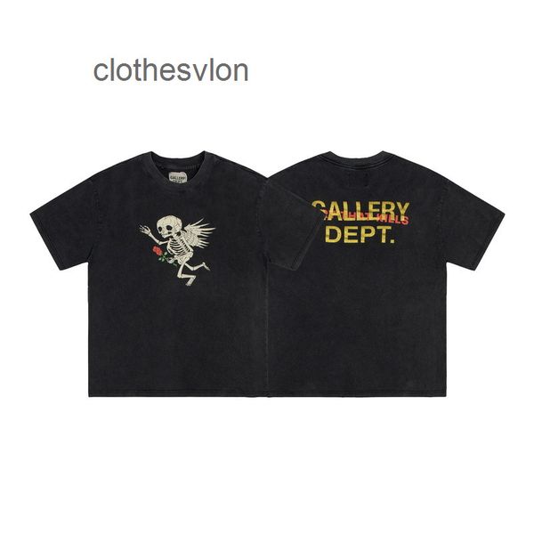 

mens fashion gallerydept washed and made old skull print short sleeve high street t-shirt, White;black