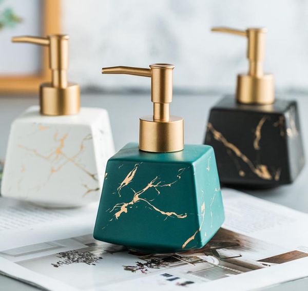 

liquid soap dispenser ceramics marbling lotion bottle bathroom accessories handwashing fluid press the container