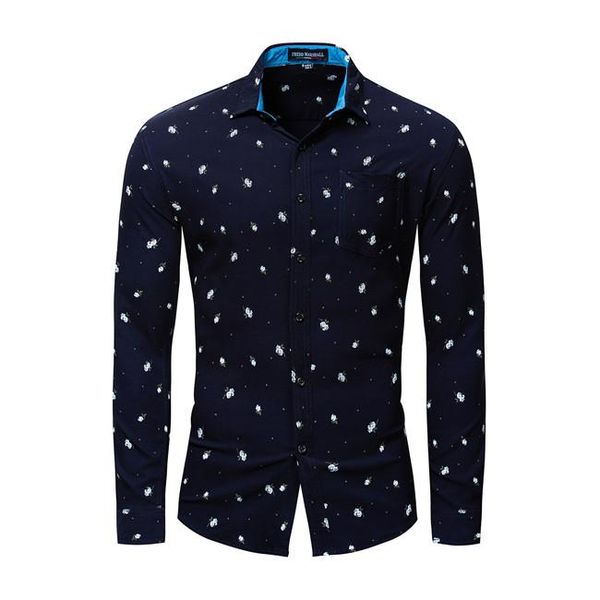 

big size fashion mens casual shirt light blue navy long sleeve dress shirts cool simple single breasted slim fit n175 men's, White;black
