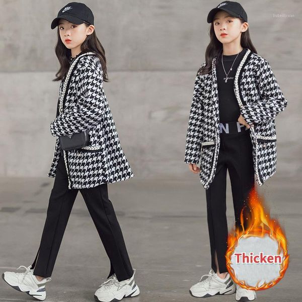 

jackets 2021 autumn and winter teen girls fashion coat baby kids plaid elegant jacket children clothing, #66421, Blue;gray