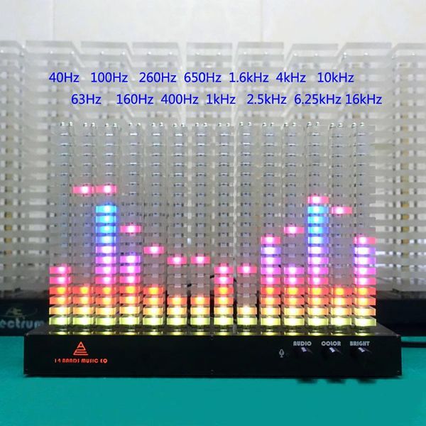 

desk & table clocks creative 14-segment spectrum analyzer level indicator music light led rhythm column vu bar ktv party decoration